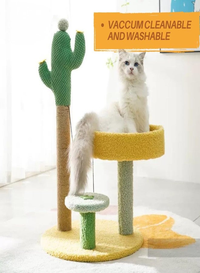 VAYINATO Cactus Model 3-in-1 Cat Scratching Post with Bed, Indoor Cat House & Climbing Post, Eco-Friendly Natural Material, Washable & Vacuum-Cleanable Cat Furniture for Kittens & Cats | 65 * 40 cm - Image 5